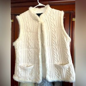 Talbots vest, size XL, cream color, like new